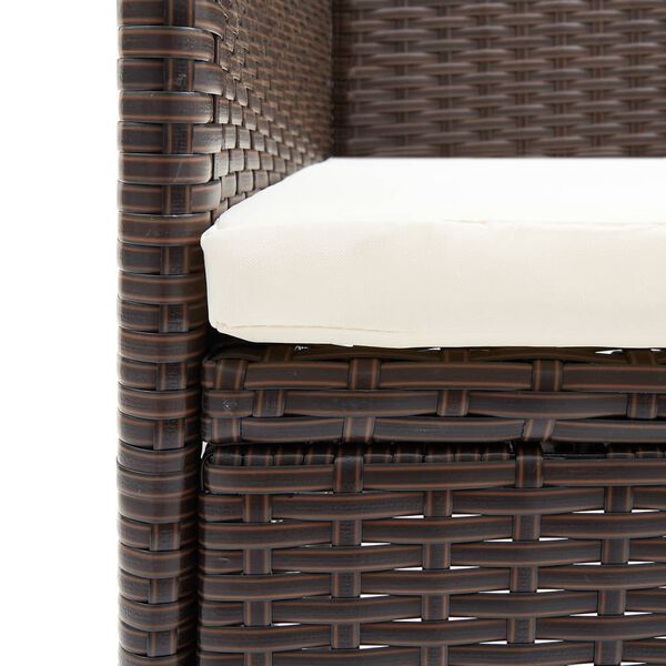 vidaXL 7 Piece Garden Dining Set Brown