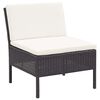 vidaXL 8 Piece Garden Lounge Set with Cushions Poly Rattan Black