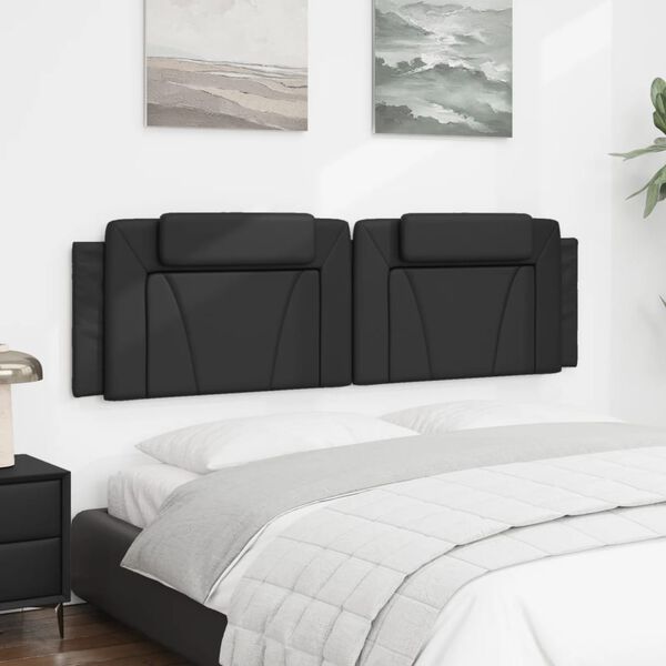 vidaXL Headboard Cushion "Viana" Black 183 cm King Faux Leather