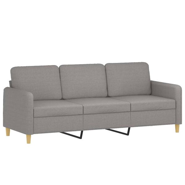vidaXL 3-Seater Sofa Light Grey 180 cm Fabric