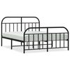 vidaXL Metal Bed Frame without Mattress with Footboard Black 135x190cm