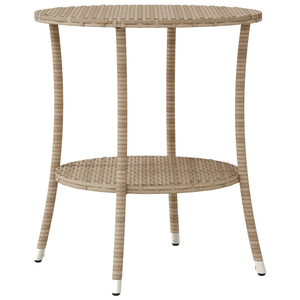 vidaXL 3 Piece Bistro Set with Cushions Beige Poly Rattan