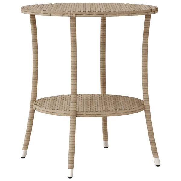 vidaXL 3 Piece Bistro Set with Cushions Beige Poly Rattan