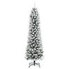 vidaXL Artificial Slim Christmas Tree with Flocked Snow 120 cm PVC&PE