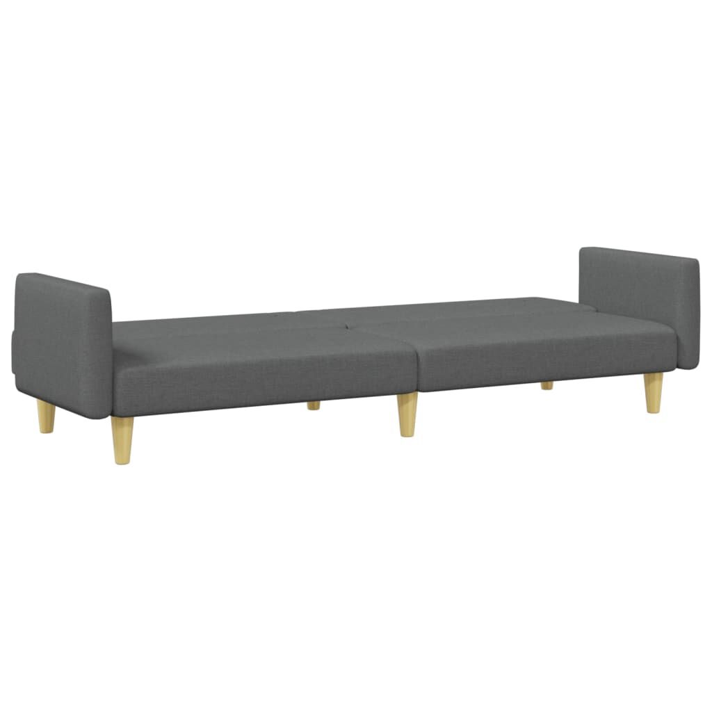 vidaXL 2-Seater Sofa Bed with Footstool Dark Grey Fabric