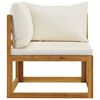 vidaXL 11 Piece Garden Lounge Set with Cushion Cream Solid Acacia Wood