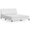 vidaXL Bed Frame without Mattress "Hvar" White 152x203 cm Queen Faux Leather
