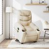 vidaXL Stand up Massage Recliner Chair Cream Fabric