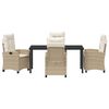 vidaXL Garden Dining Set with Cushion 5 pcs Beige Poly Rattan
