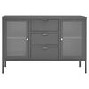 vidaXL Sideboard Anthracite 105x35x70 cm Steel and Tempered Glass