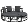 vidaXL Outdoor Lounge Bed without Canopy Black Poly Rattan