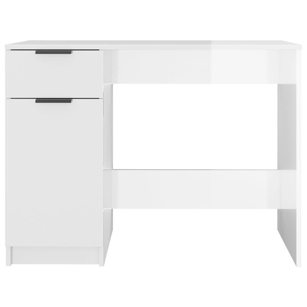 vidaXL Desk High Gloss White 100x50x75 cm Engineered Wood