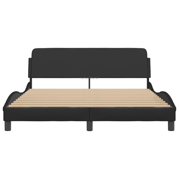 vidaXL Bed Frame "Dover" Black 152x203 cm Queen Faux Leather