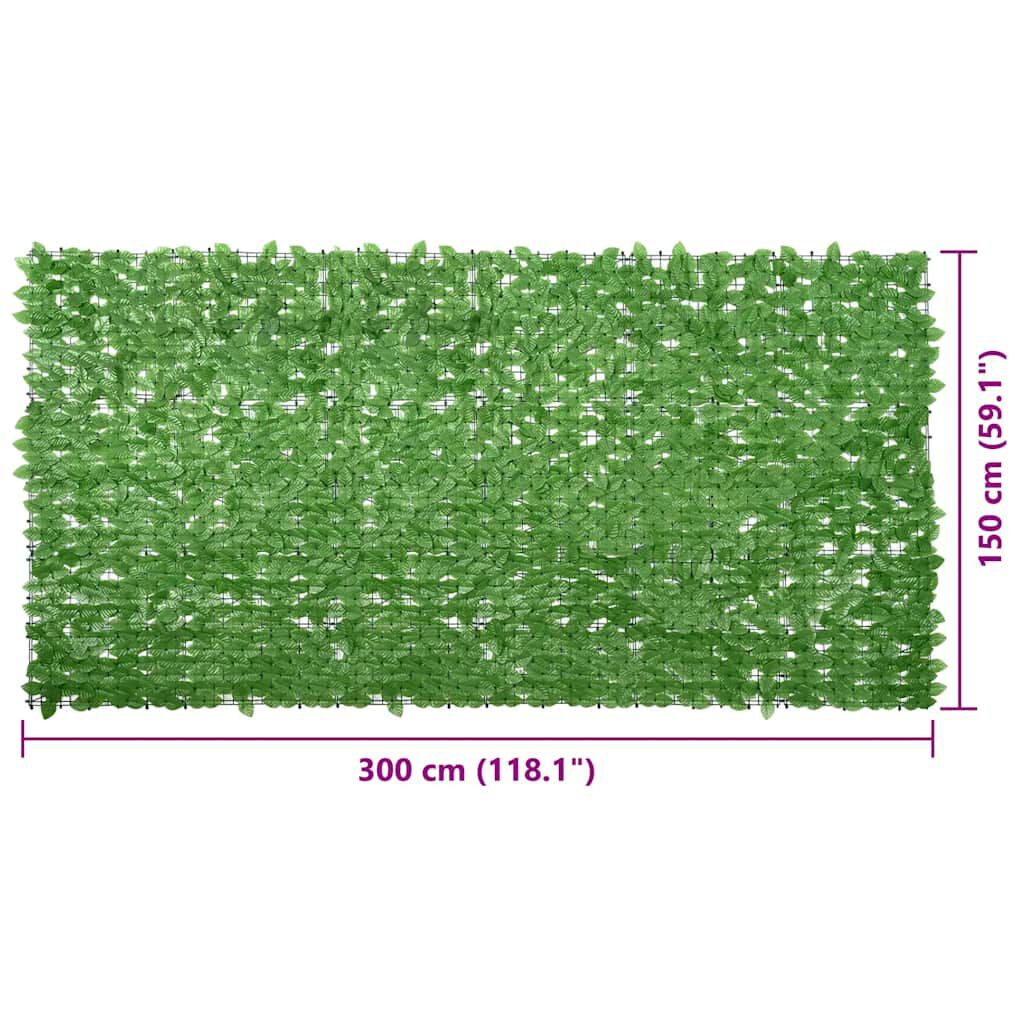 vidaXL Balcony Screen with Green Leaves 300x150 cm
