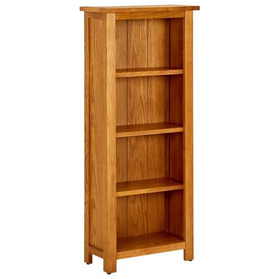 vidaXL 4-Tier Bookcase 45x22x110 cm Solid Oak Wood