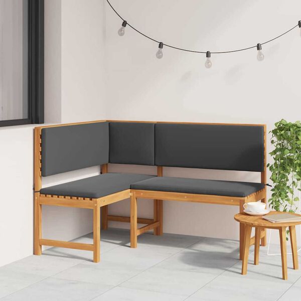 vidaXL Garden Corner Bench Brown 140 x 100 x 91cm Solid Acacia wood