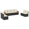 vidaXL 8 Piece Garden Sofa Set with Cushions Black Poly Rattan