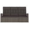 vidaXL Reclining Garden Bench with Cushions Grey 173 cm Poly rattan