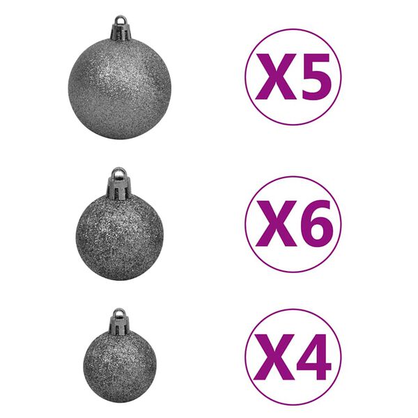 vidaXL Artificial Pre-lit Christmas Tree with Ball Set Pinecones 180 cm
