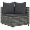 vidaXL 4 Piece Garden Sofa Set with Cushions Grey Poly Rattan
