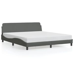 vidaXL Bed Frame "Dover" Dark Grey 152x203 cm Queen Fabric