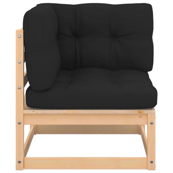 vidaXL Garden Corner Sofas with Cushions 2 pcs Solid Wood Pine