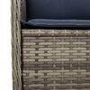 vidaXL Reclining Garden Chairs 2 pcs with Cushions Grey Poly Rattan