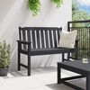 vidaXL Garden Bench with Cushion Black 120 x 59 x 88cm HDPE