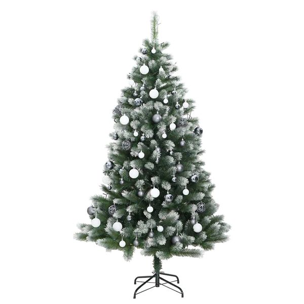 vidaXL Artificial Hinged Christmas Tree 300 LEDs & Ball Set 210 cm