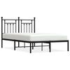 vidaXL Metal Bed Frame without Mattress with Headboard Black 135x190cm