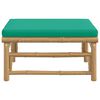 vidaXL Garden Footstool with Green Cushion Bamboo