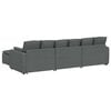 vidaXL Modular Sofa with Footstool and Cushions Dark Grey