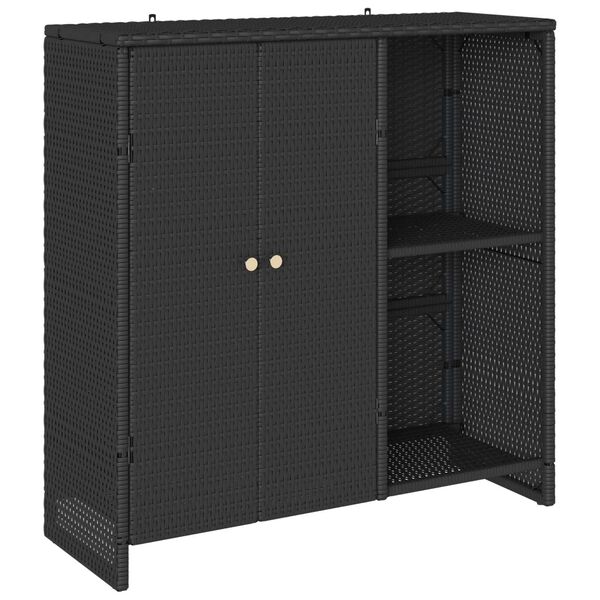 vidaXL Storage Cabinet with Shelf Black 100 x 36 x 102 cm Rattan