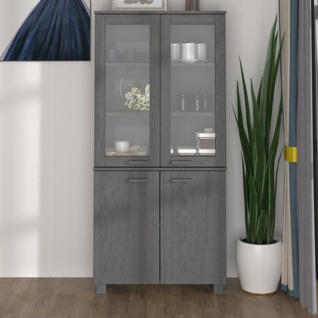 vidaXL Highboard HAMAR Solid Wood Pine Dark Grey