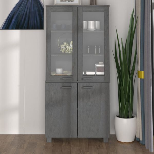 vidaXL Highboard HAMAR Solid Wood Pine Dark Grey