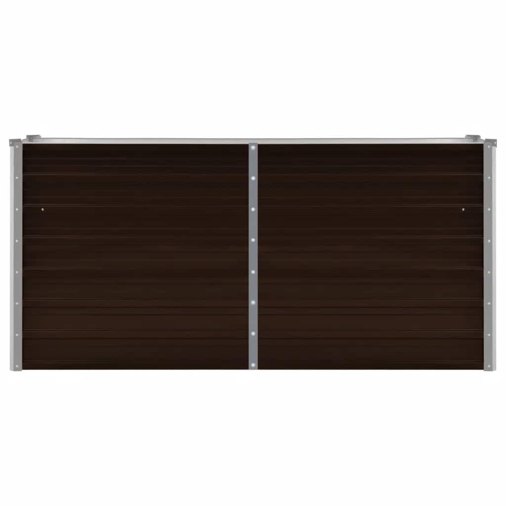 vidaXL Garden Raised Bed Brown 160x40x77 cm Galvanised Steel