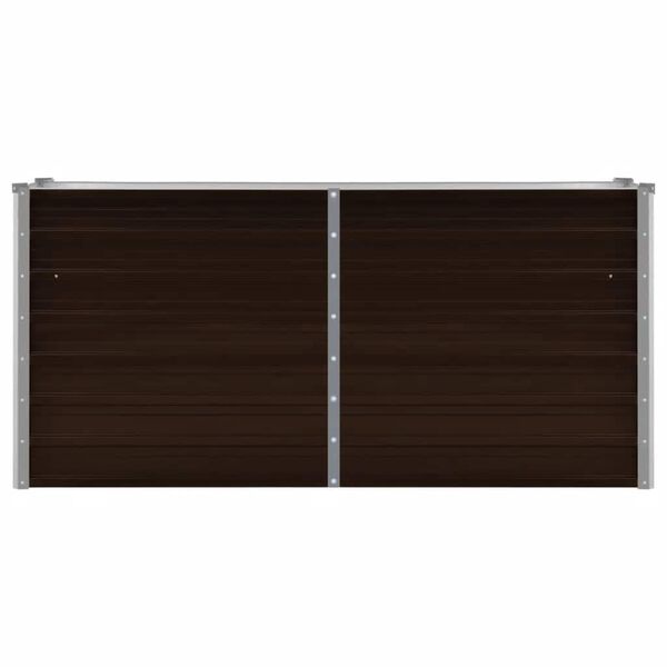 vidaXL Garden Raised Bed Brown 160x40x77 cm Galvanised Steel