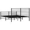 vidaXL Metal Bed Frame without Mattress with Footboard Black 150x200cm