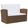 vidaXL 8 Piece Garden Lounge Set with Cushions Poly Rattan Brown