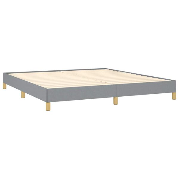 vidaXL Bed Frame without Mattress Light Grey 193x203 cm King Fabric