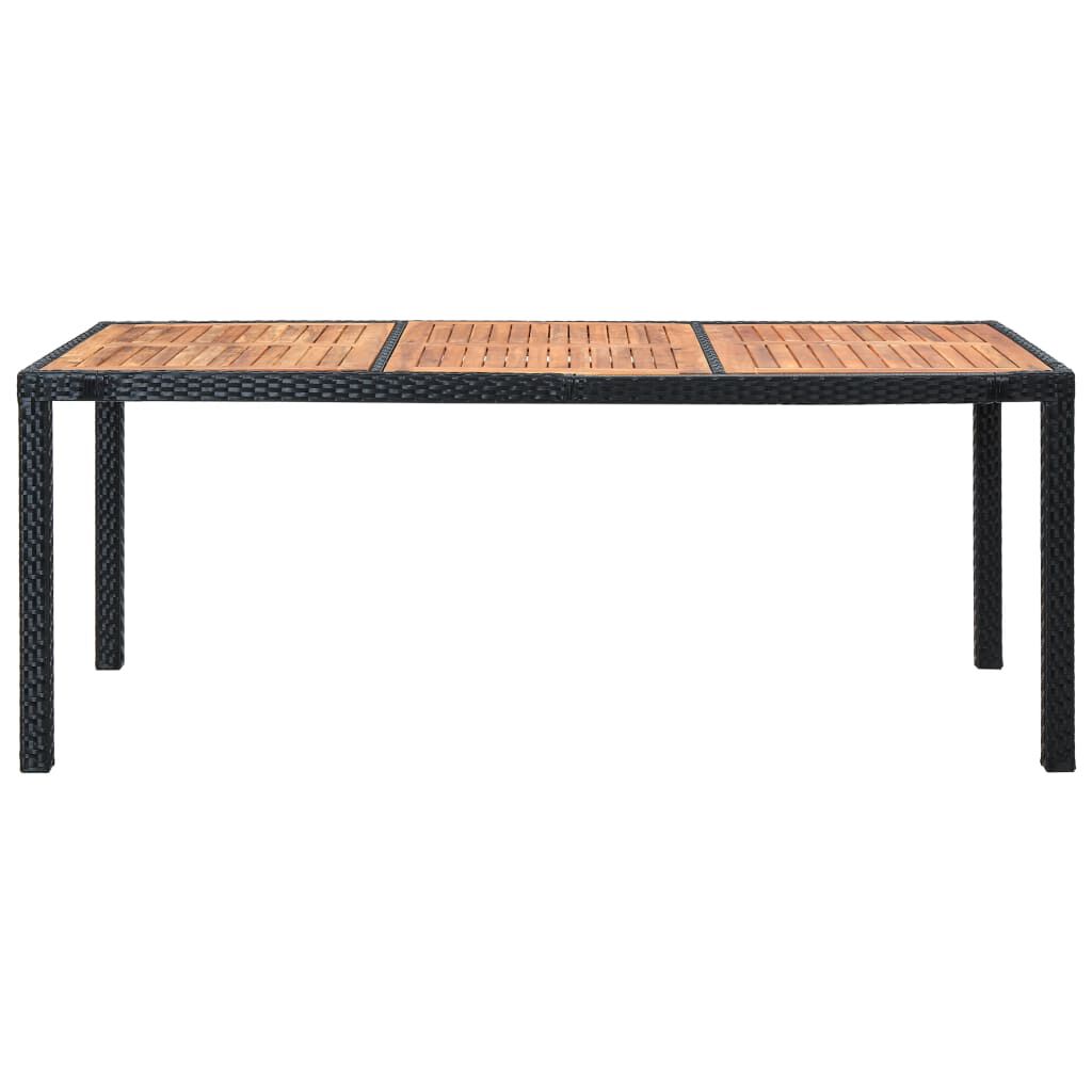 vidaXL 9 Piece Outdoor Dining Set with Cushions Poly Rattan Black