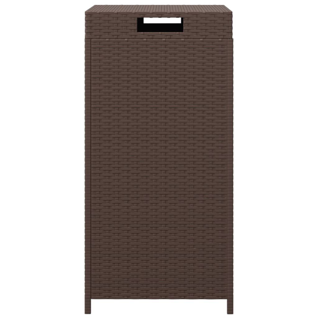 vidaXL Trash Bin Brown 40x40x80 cm Poly Rattan