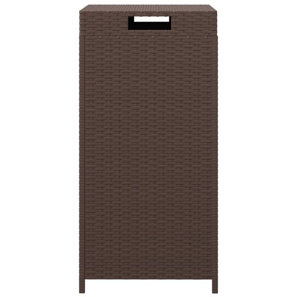 vidaXL Trash Bin Brown 40x40x80 cm Poly Rattan