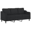 vidaXL 2 Piece Sofa Set with Cushions Black Fabric