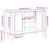 vidaXL Sideboard SENJA Rattan Look White 112x40x80 cm Solid Wood Pine