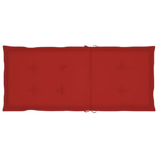 vidaXL Garden Chairs 4 pcs with Red Cushions Solid Teak Wood