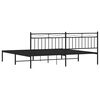 vidaXL Metal Bed Frame without Mattress with Headboard Black 193x203cm