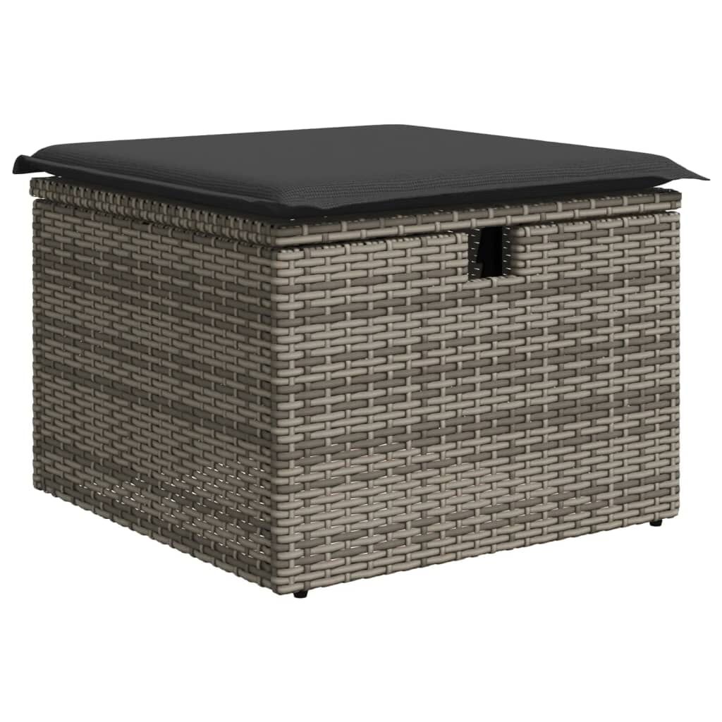 vidaXL 6 Piece Garden Sofa Set with Cushions Grey Poly Rattan