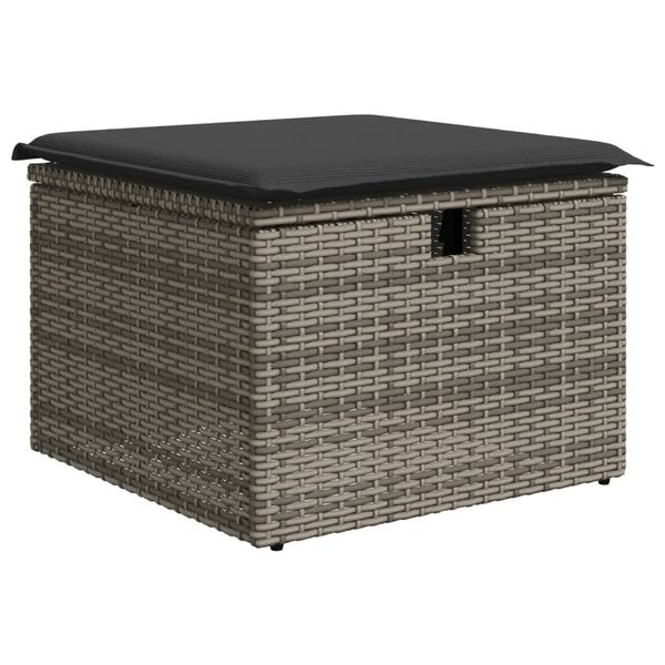 vidaXL 6 Piece Garden Sofa Set with Cushions Grey Poly Rattan