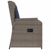 vidaXL Garden Bench 2 pcs Grey Poly Rattan